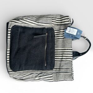 Universal Thread Black and Cream Striped Backpack